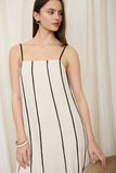 VERONICA CONTRAST STRIPE LINEN MINI DRESS