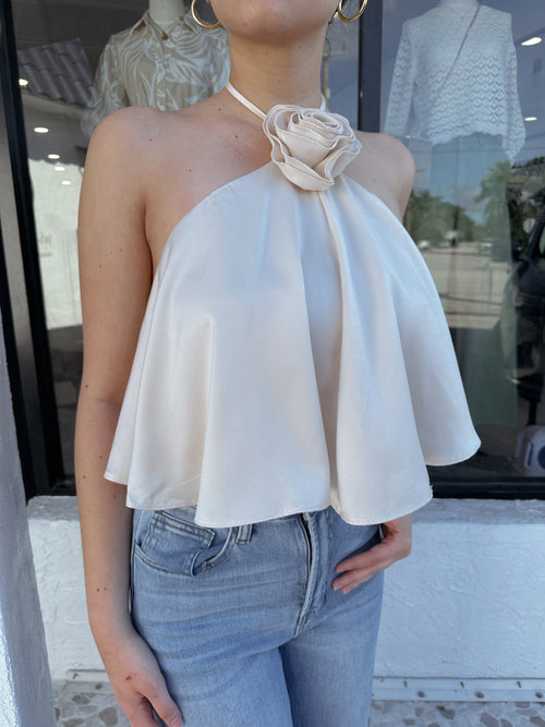 ROSE HALTER TOP