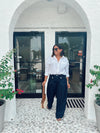 PENNY HIGH WAISTED DARK DENIM JEAN WITH DRAWSTRING HEM