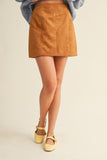 VICKY HIGH WAISTED VEGAN SUEDE MINI SKIRT