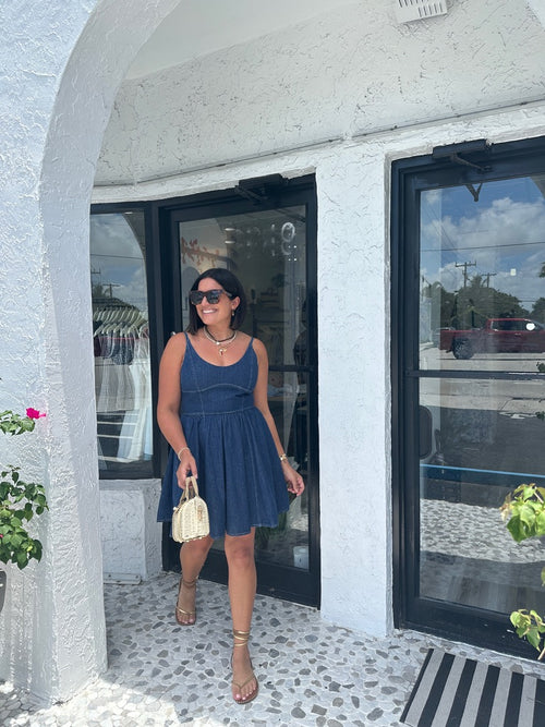 INDIGO DENIM SWING DRESS