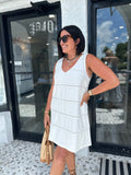 LILY V-NECK COTTON MINI DRESS