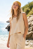 REINA LINEN STITCH TANK