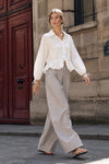 VERTU STRIPED FAUX CUFF PANT