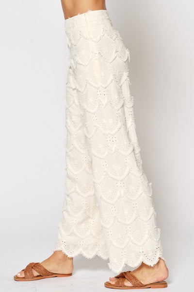 AVALOR SCALLOPED HIGH WAISTED PANTS