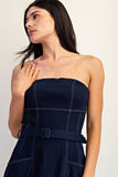 CAMILLA BELTED DENIMI MIDI DRESS