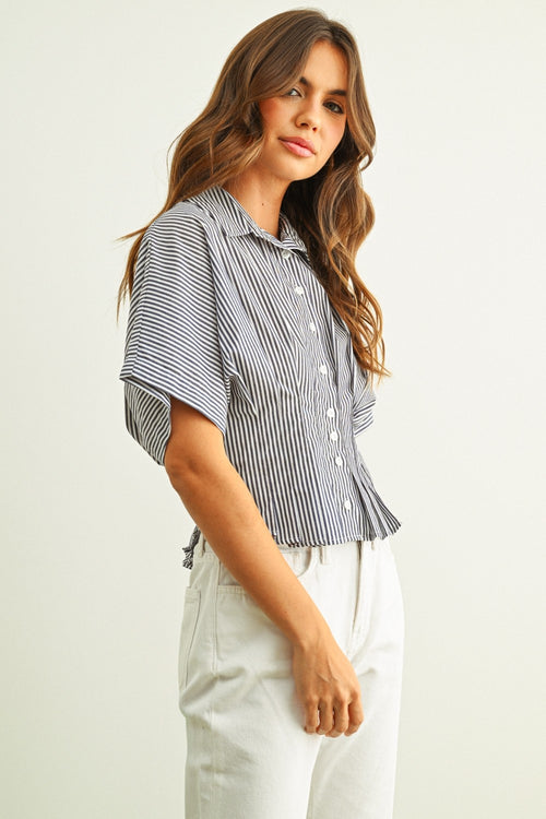 LILA PINSTRIPE TOP