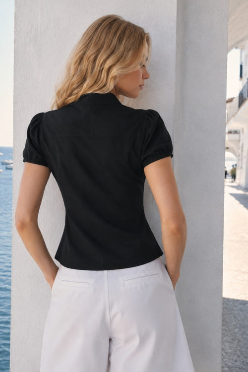 AMELIA TIED POPLIN TOP