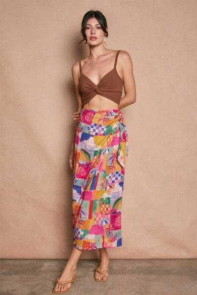 NAIA WRAP MIDI SKIRT