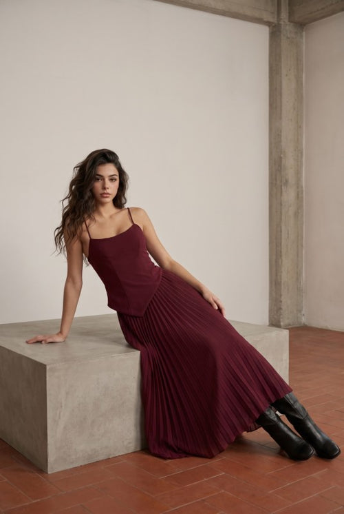 KIARA PLEATED MAXI DRESS