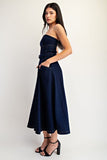 CAMILLA BELTED DENIMI MIDI DRESS