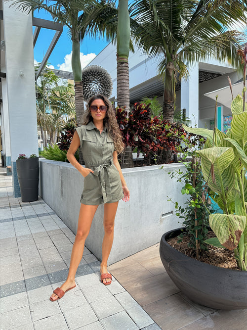 MICAH LINEN ROMPER
