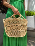 FOUR SUNS RAFFIA TOTE BAG