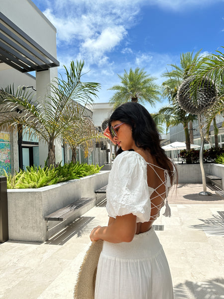 KALENA BUBBLE SLEEVE TOP
