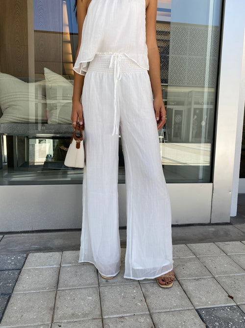 CLARA HIGH WAISTED CRINKLE PANT