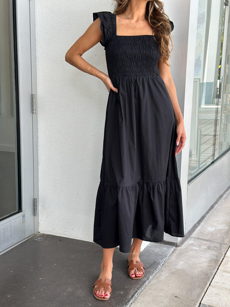 OLIVIA RUFFLE MIDI DRESS