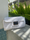 BLISS WHITE RAFFIA CLUTCH