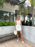 SERENA WHITE LATTICE MINI DRESS